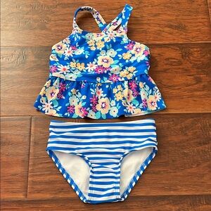 ⭐️⭐️PICK 5 for $20 Cat & Jack Baby Girl Floral Blue Kids Swim Set 12M